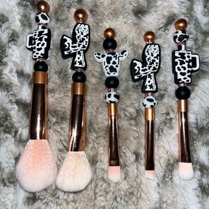 Hand made rose gold makeup brush set